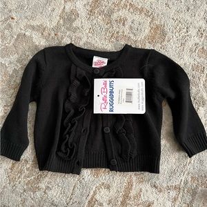 Ruffle Butts black sweater NWT 3-6 months